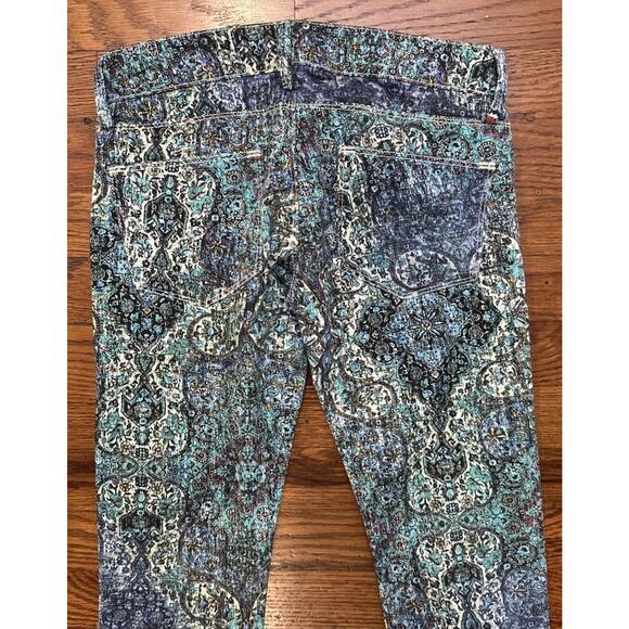 Etiene Marcel Jeans Womens 24 Blue Turquoise Paisley Design - Picture 12 of 13